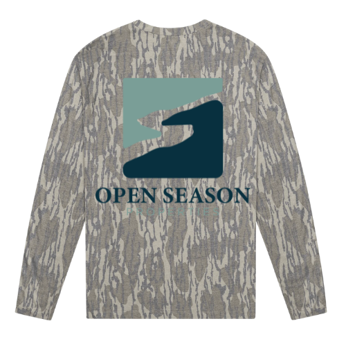 Long Sleeve Bottomland Vintage Tee with Open Season Properties Logo