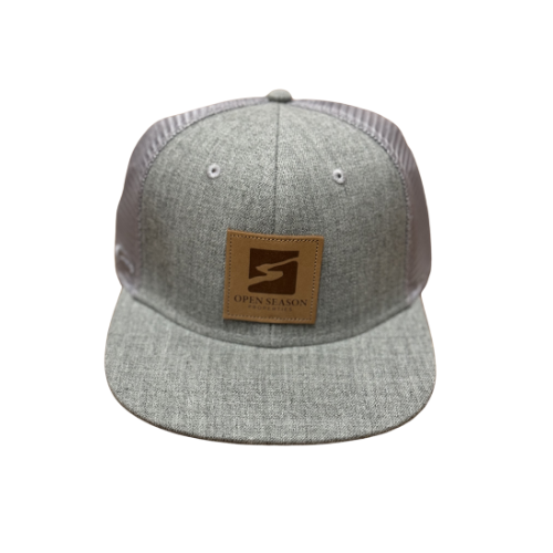 Grey Pukka Hat with Leather Open Season Properties Patch